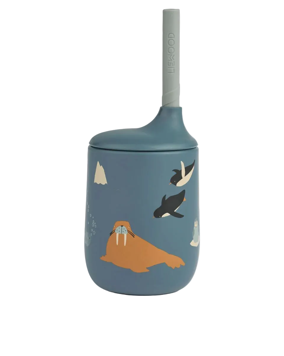 Trinkbecher Ellis mit Strohhalm