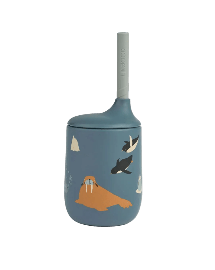 Trinkbecher Ellis mit Strohhalm - Trinkbecher Ellis mit Strohhalm - Cotton Ballon | Family Concept Store - arctic sea / ocean view -