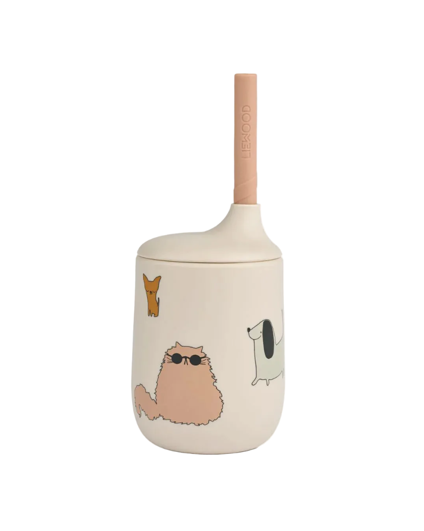 Trinkbecher Ellis mit Strohhalm