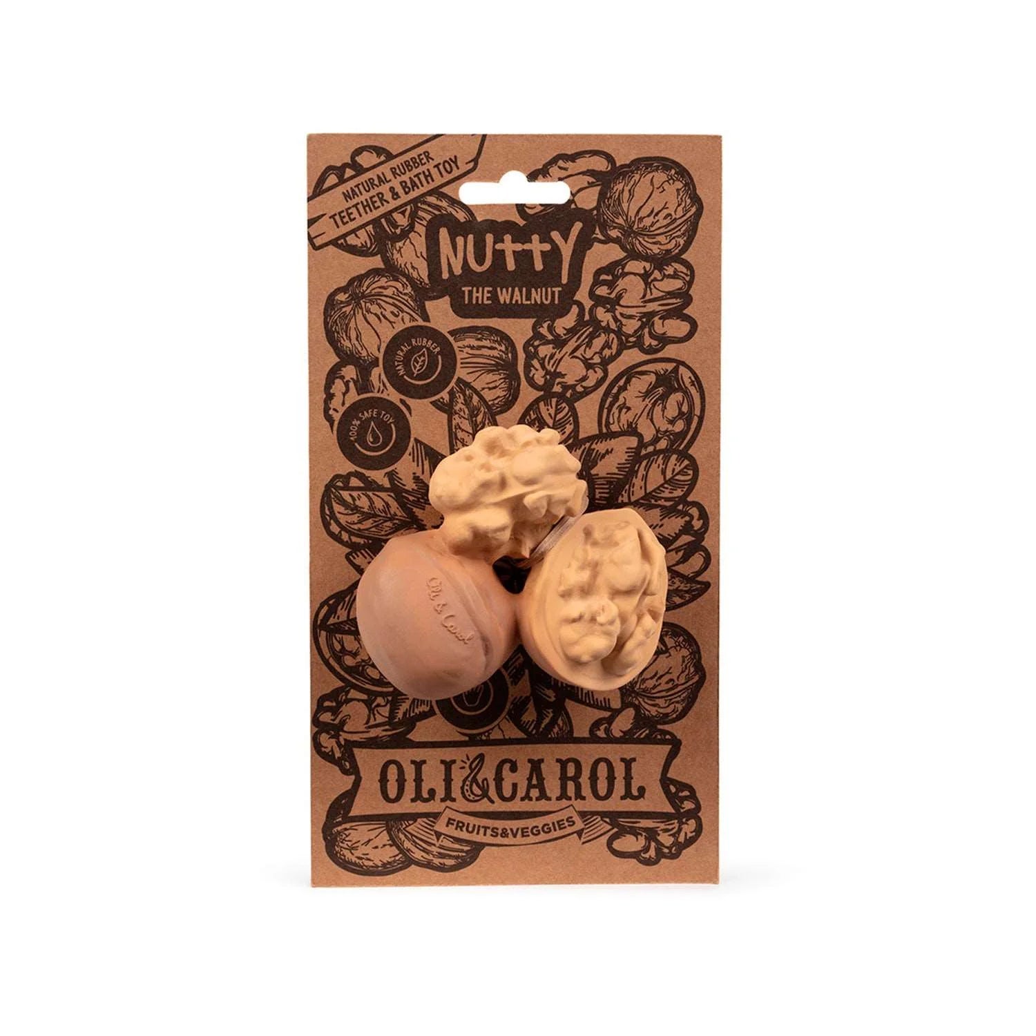 Beißring Nutty the Walnut  Oli Carol Babyspielzeug Badespielzeug Cotton Ballon