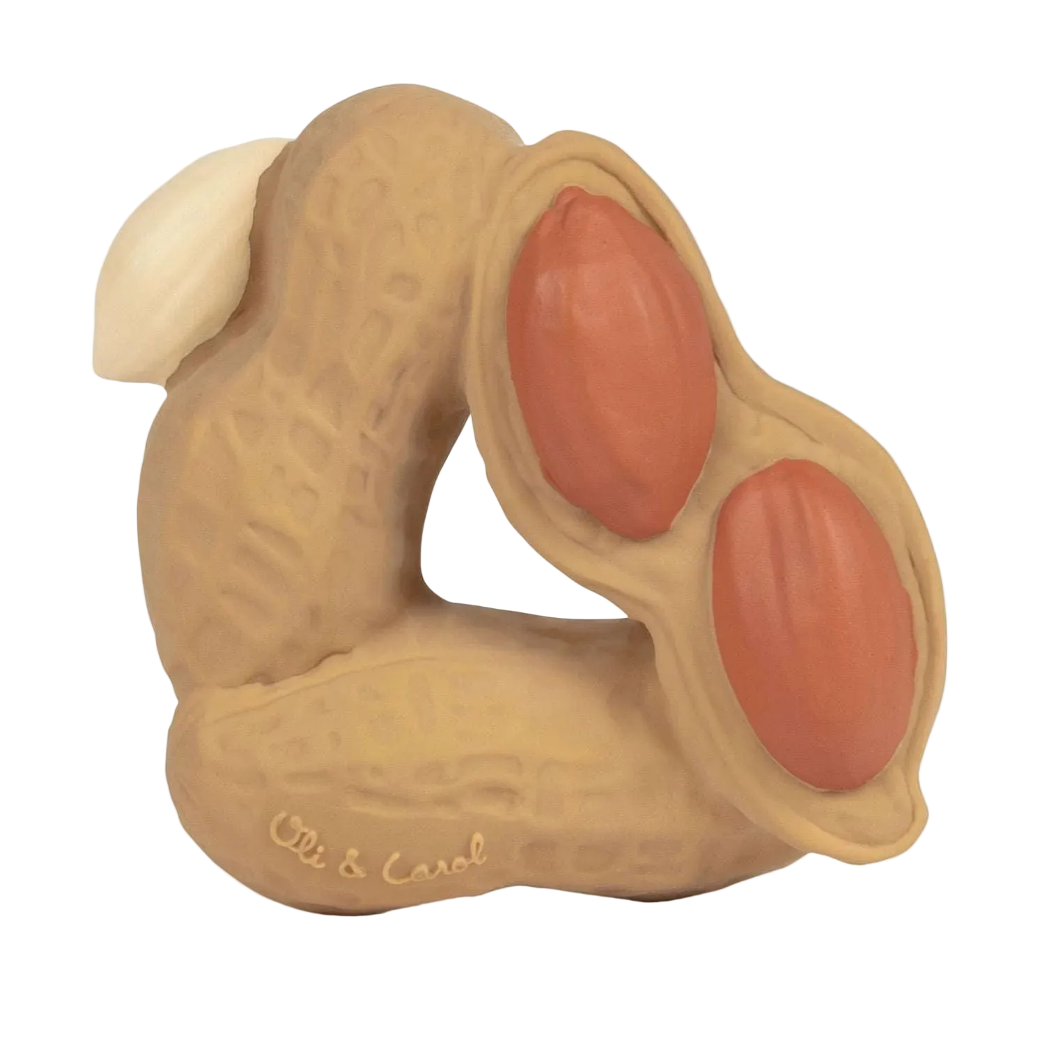 Beissring Paco the Peanut Oli Carol Cotton Ballon Erdnuss Badespielzeug Kauen Baby Natur Kautschuk