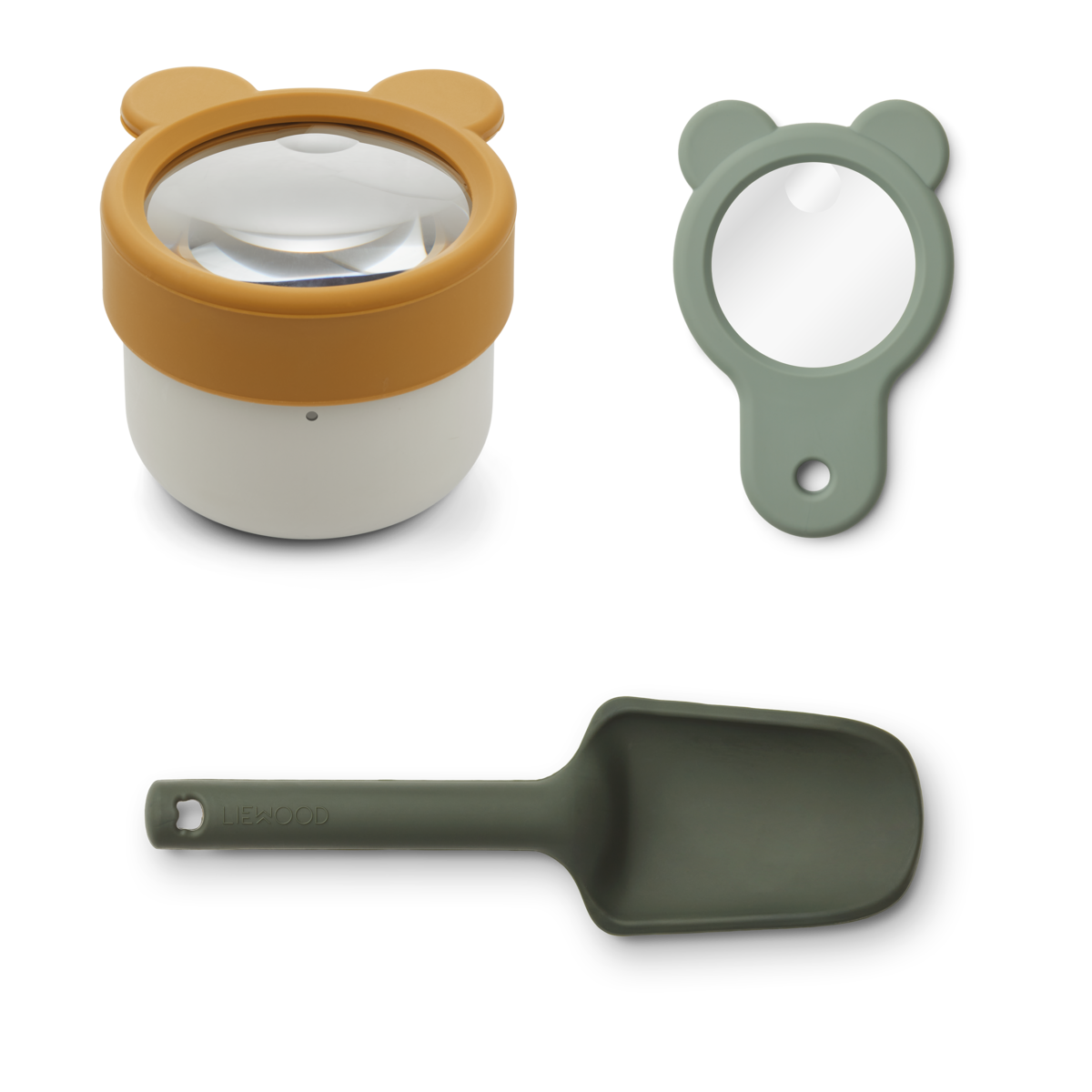 Bessie Forscher-Set Cotton Ballon LIEWOOD Lupe Schaufel Erforschen Spielzeug Kinder Silikon Design