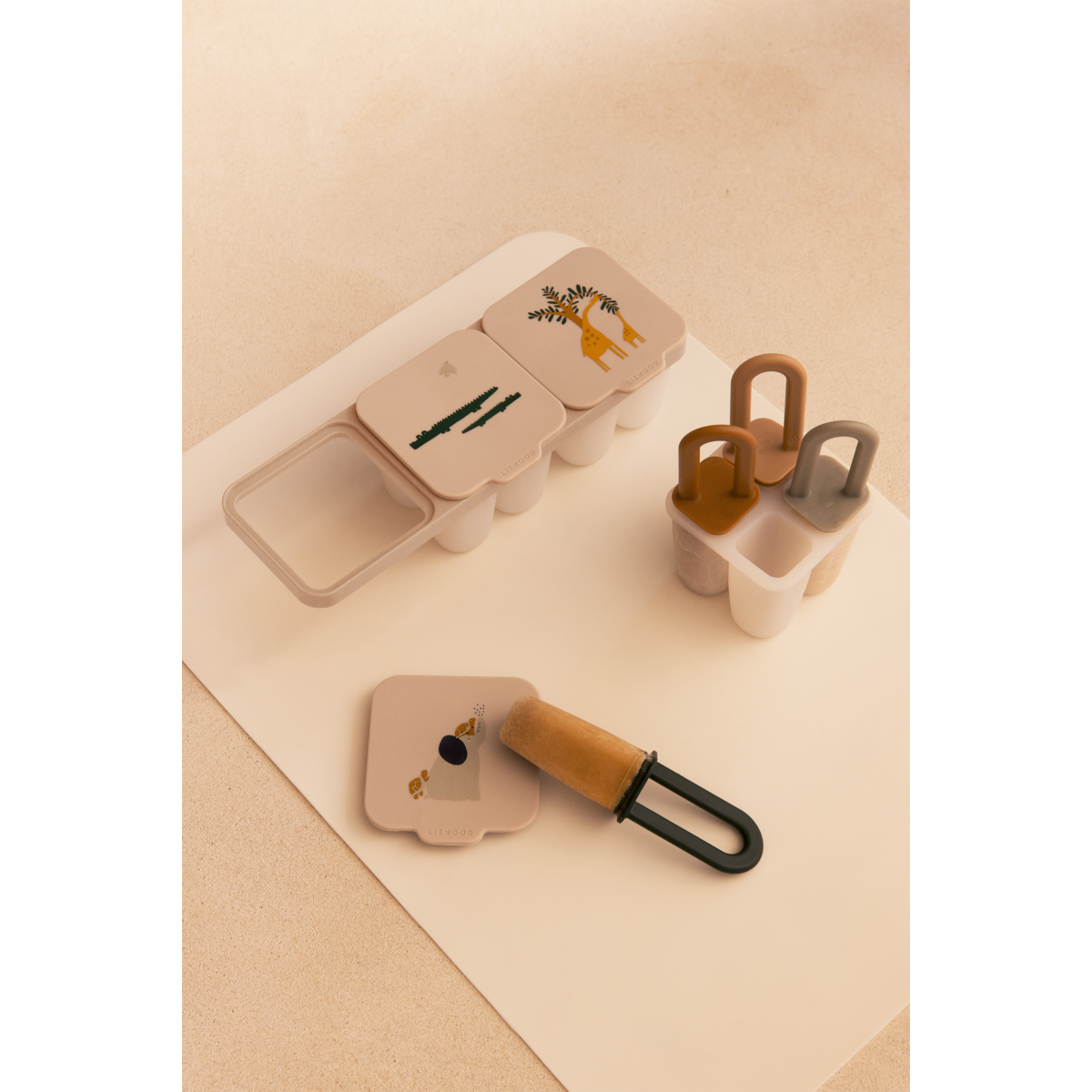 Food Ice Pop Tray Kaimen Form Cotton Ballon LIEWOOD Silikon Beikost Behälter Eis Kinder Essen Sommer