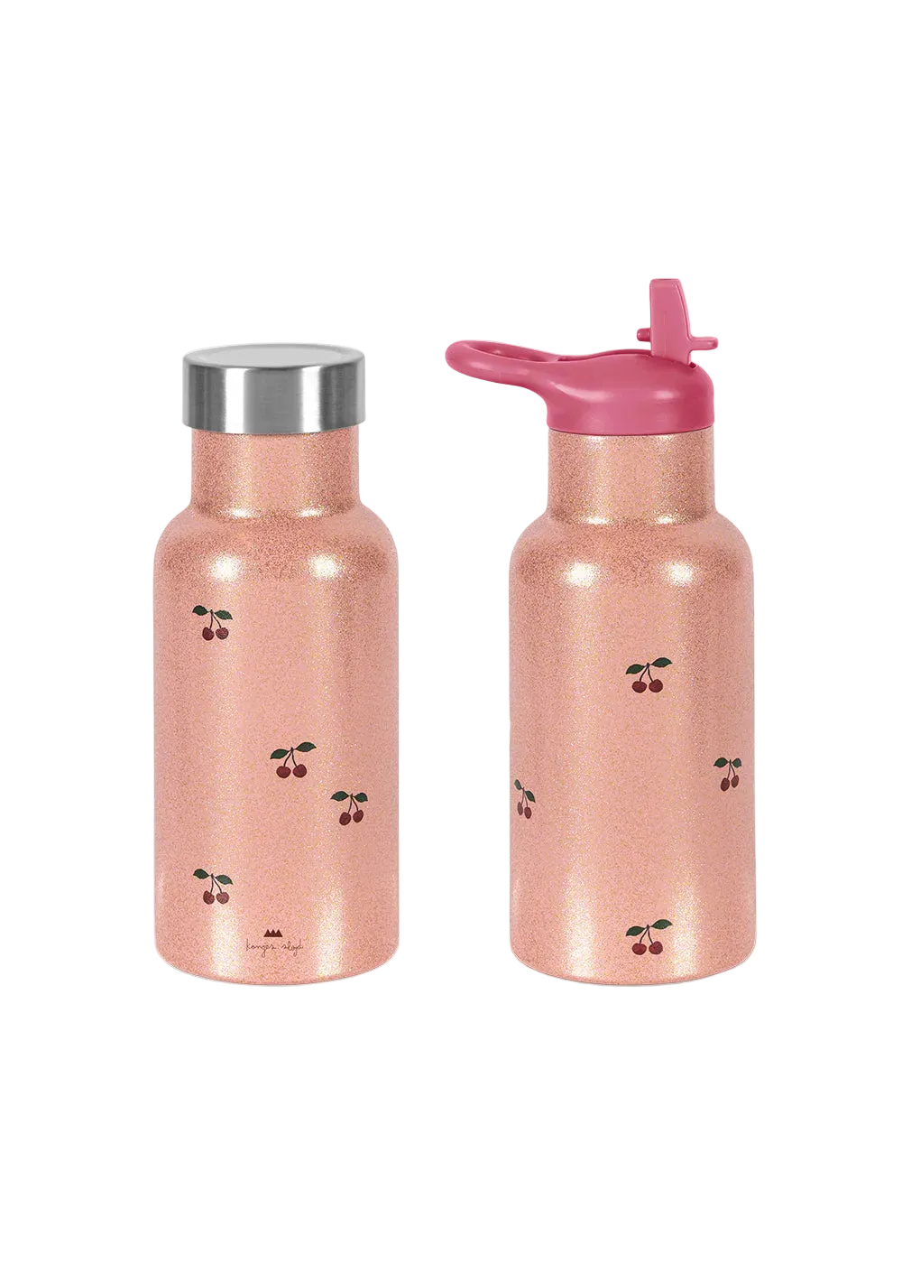 Konges Sløjd Glitzer-Thermoflasche Cotton Ballon Trinkflasche Set
