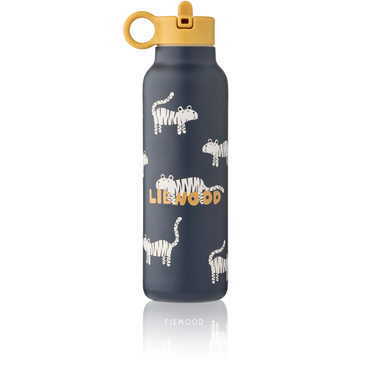 LIEWOOD Falk Trinkflasche 500 ml Tiger / Classic Navy – Edelstahl Kinderflasche Produktfoto