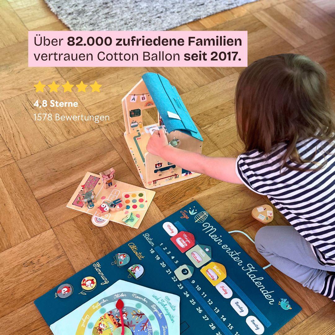 Montessori inspiriertes Lern-Set: Schule + Kalender Lilliputiens Premium Lernspielzeug Kinder Geschenk Geburtstagsgeschenk