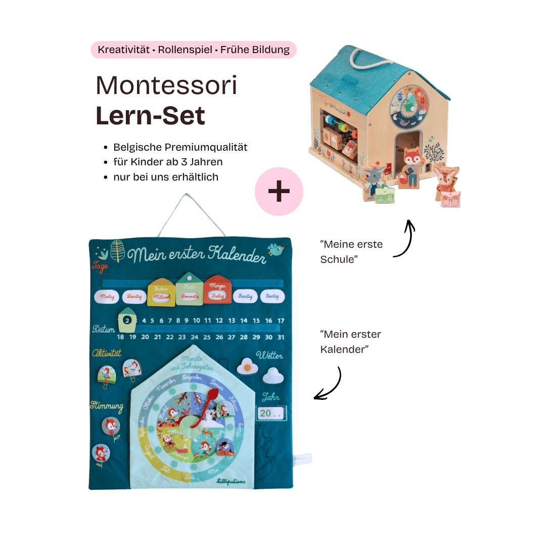 Lern-Set: Montessori-inspirierte Schule + Kalender - Lern-Set: Montessori-inspirierte Schule + Kalender - Cotton Ballon - Lernspielzeug