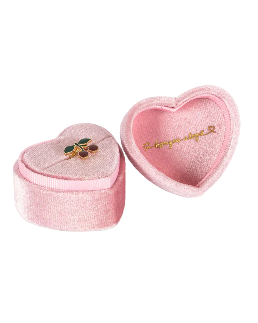 Love Ring Cherry Cotton Ballon Konges Sløjd Schenken Mädchen Geschenk Rosa Kirsche Schmuck Kette Ring Design