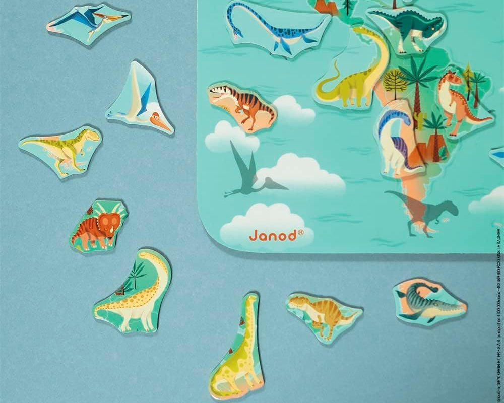 Magnet Dino Weltkarte Cotton Ballon Janod Urzeit Spiel Geschenk Karte Welt Wandbild Kinder Spaß