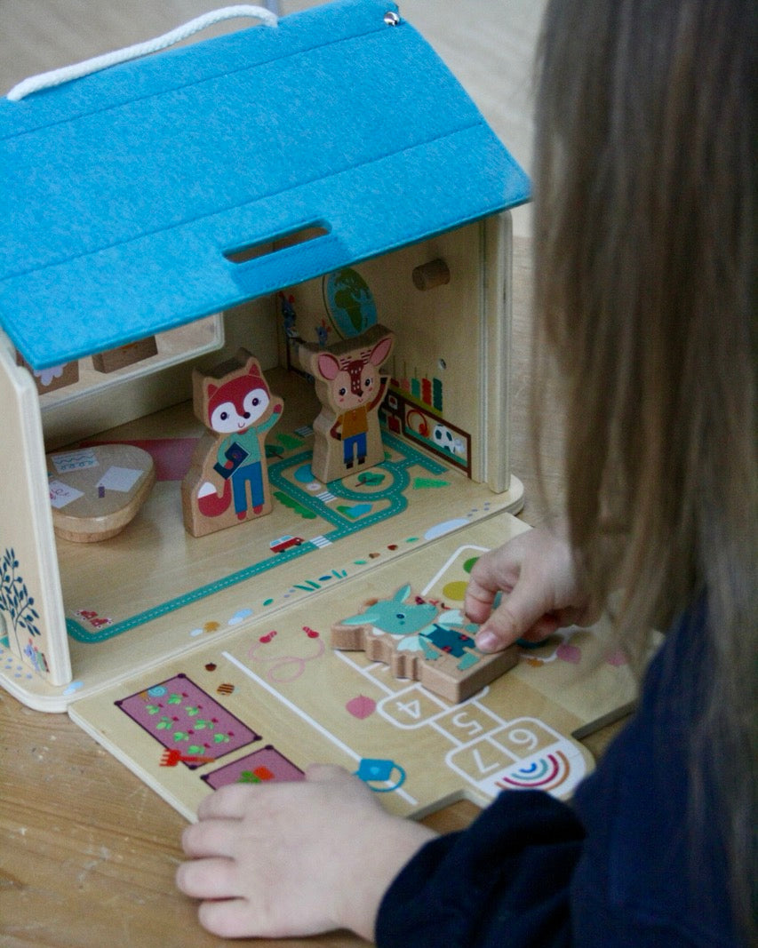 Meine erste Schule Lilliputiens Cotton Ballon Balloon Holz Lernspielzeug Kinder Geschenk Schüler Fuchs