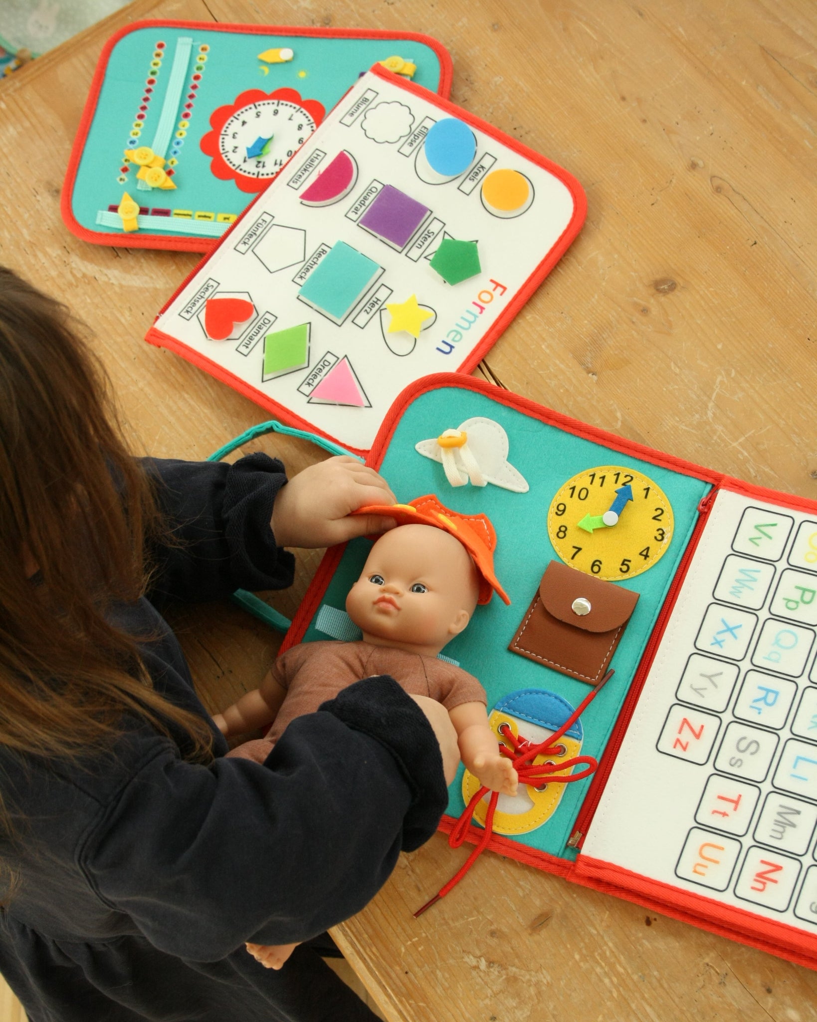 Montessori Lerntafel Cotton Ballon Filzbuch Activity Buch Beschäftigung Urlaub Kinder Aktivität Geschenk