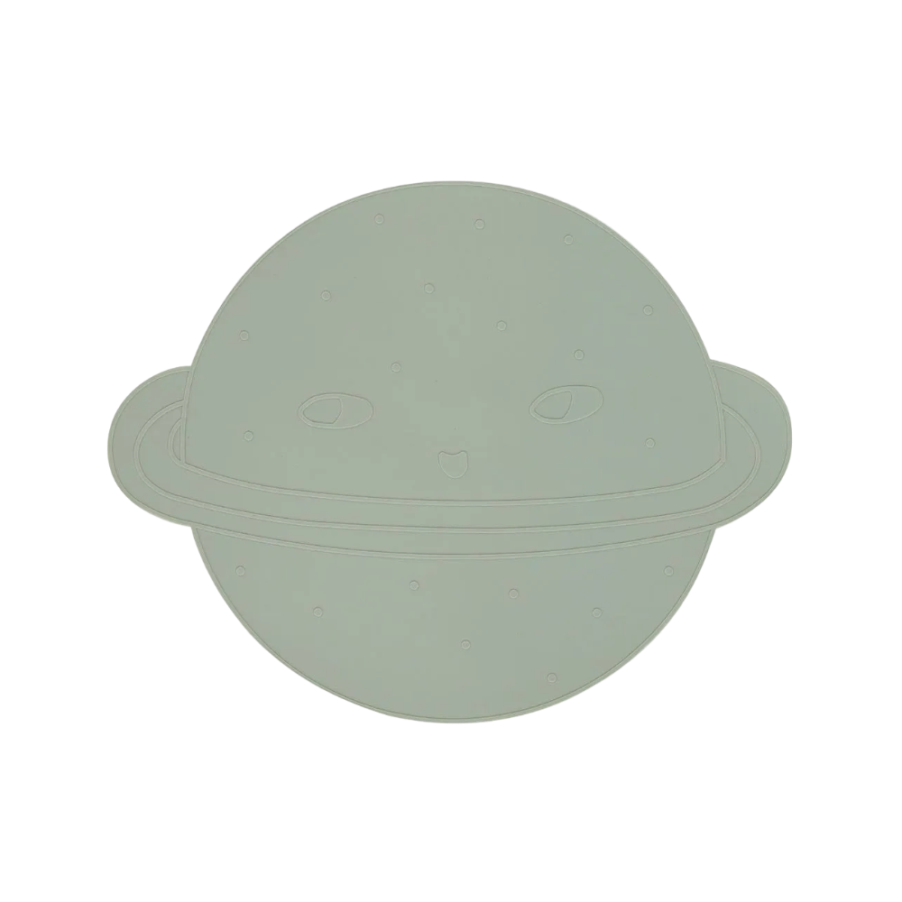 Planet Tischset Cotton Ballon OYOY Unterlage Universum Schutz Tisch Essen Silikon Design mint grün