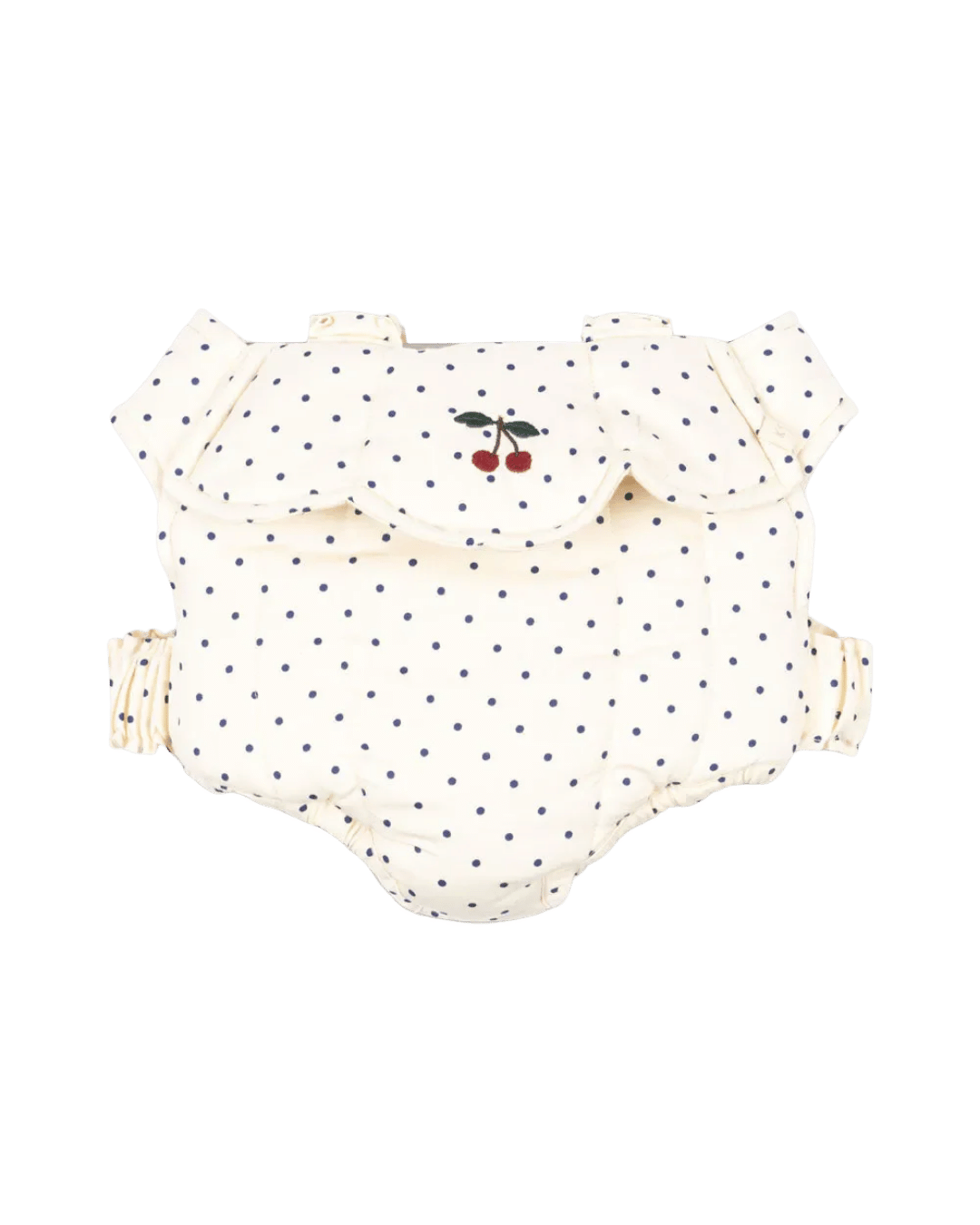 Puppentrage mit Kirsche von Konges Slojd in beige mit punkten oder rot mit Karo