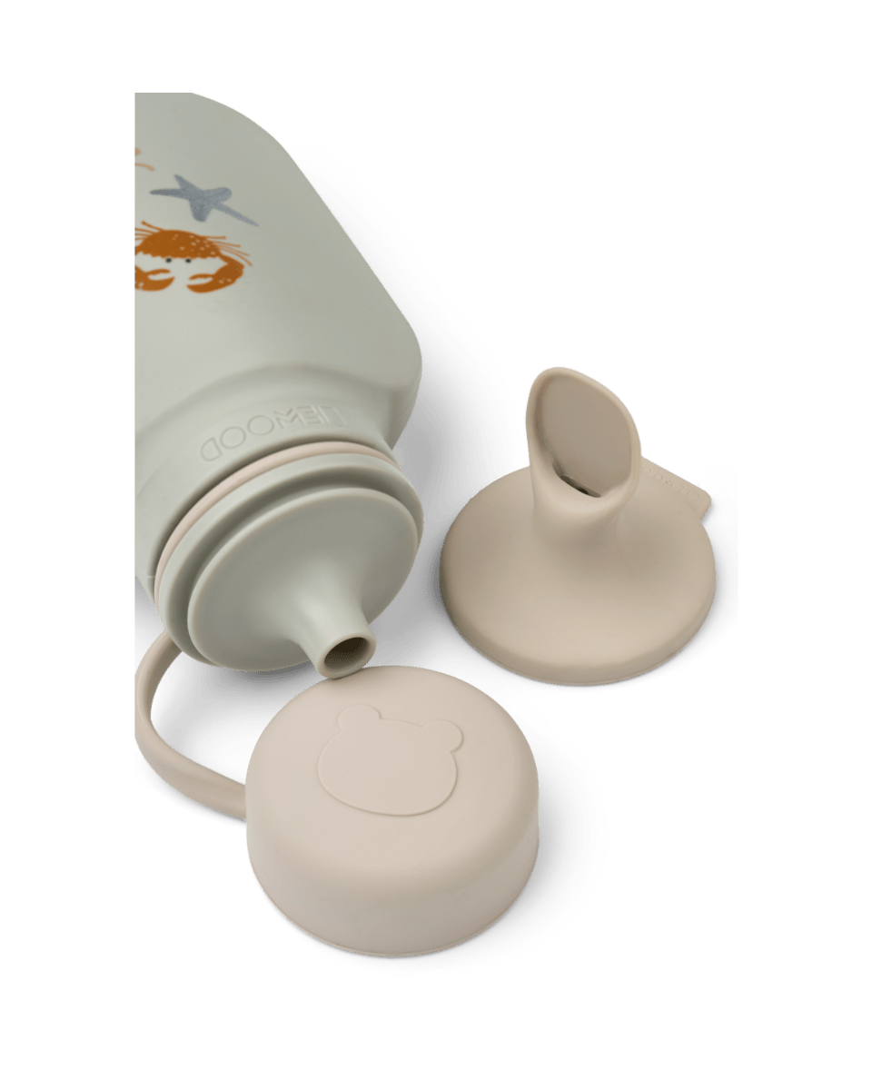 Quetschie Eis Form Smoothie Lizzie liewood cotton ballon silikon to go unterwegs löffel integriert mitnehmen beikost kleinkinder geschirr - Quetschie Smoothie Lizzie 2er Pack mit Löffel - Cotton Ballon | Family Concept Store - sea creature - 