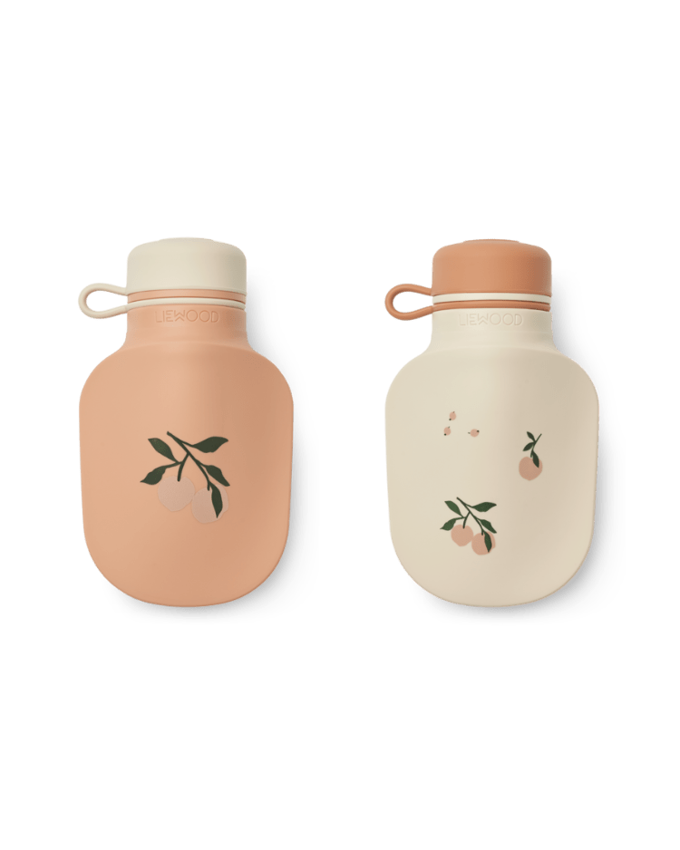 Quetschie Eis Form Smoothie Lizzie liewood cotton ballon silikon to go unterwegs löffel integriert mitnehmen beikost kleinkinder geschirr - Quetschie Smoothie Lizzie 2er Pack mit Löffel - Cotton Ballon | Family Concept Store - peach me - 