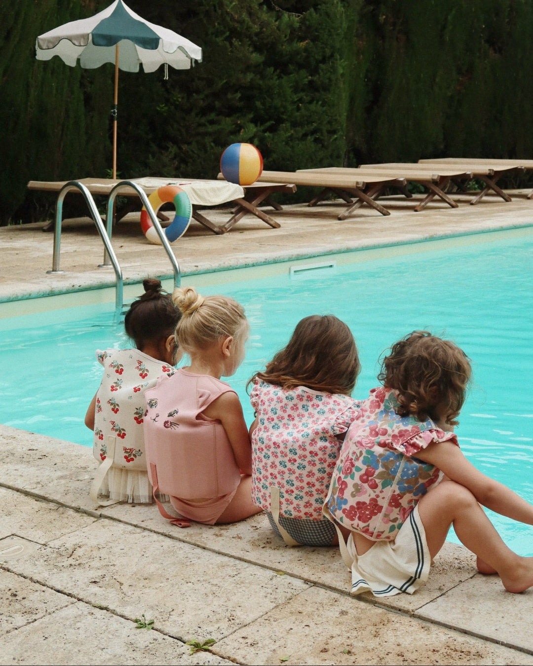 Schwimmweste Avery Schwimmen Baden Schwimmbad Hilfe cotton ballon konges slojd floral mädchen Weste Urlaub Strand Schutz Sicherheit - Schwimmweste Avery - Cotton Ballon | Family Concept Store - lumina rose - 1 – 2 Jahre - 