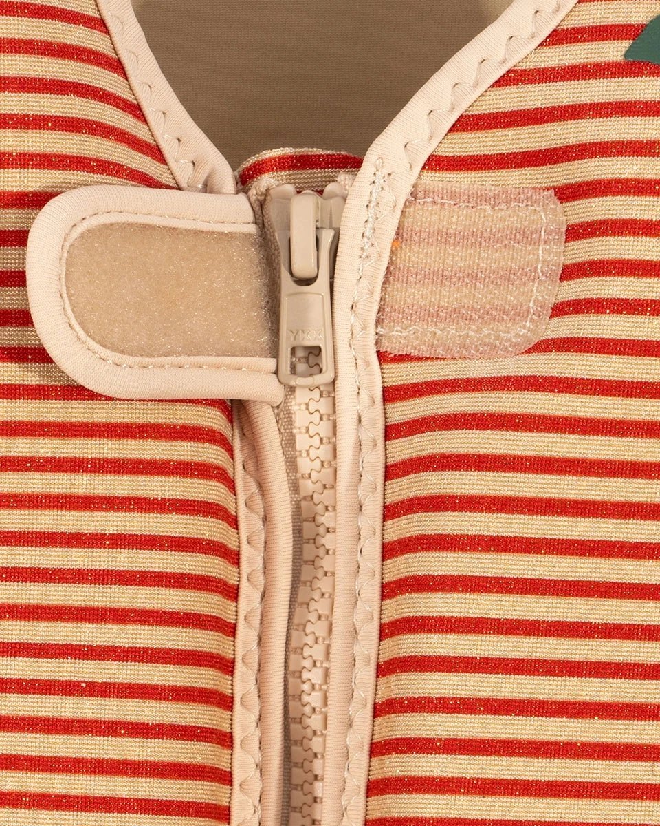 Schwimmweste Glitter Stripe Streifen Glitzer Kirsche Cotton Ballon Konges Sløjd Rot Mädchen Girl Schwimmen Lernen Sicher Baden Urlaub - Schwimmweste Glitter Stripe - Cotton Ballon | Family Concept Store - 1 – 2 Jahre - 