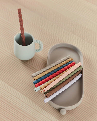 Silikon Trinkhalme Cotton Ballon OYOY Trinken Essen Geschirr Kinder Design Strohhalm