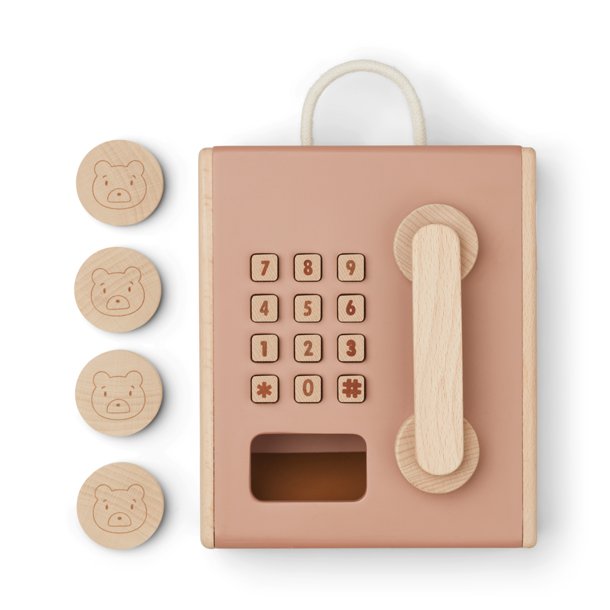 Spiel-Münztelefon Rufus Cotton Ballon LIEWOOD Telefon Handy Holz Spielzeug Rollenspiel Design