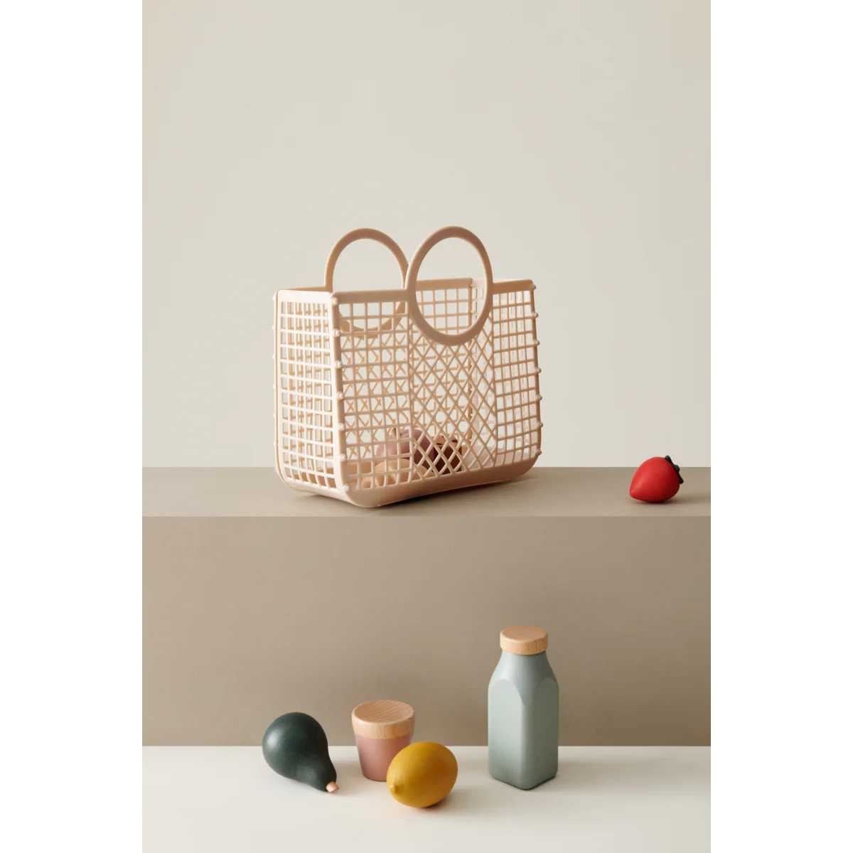 Spiellebensmittel Set Florin LIEWOOD Holz Korb Cotton Ballon Kinder Kaufladen Zubehör Silikon