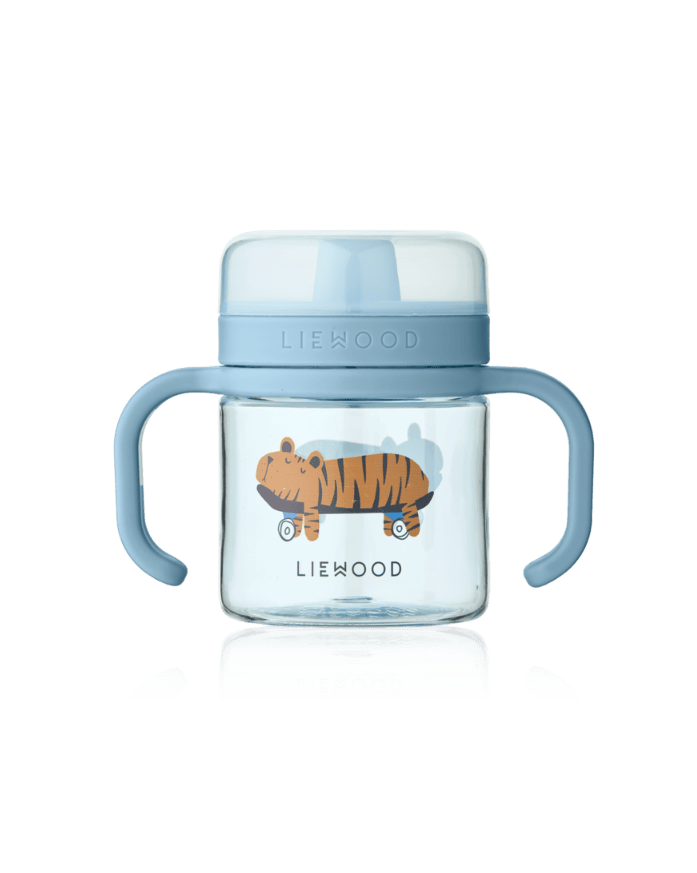 Tritan Trinkbecher Liewood cotton ballon trinken essen lernen becher flasche schnabeltasse schnabelbecher beikost kleinkinder - Trinkbecher Kylo 280 ml - Cotton Ballon | Family Concept Store - fun / beach blue - 
