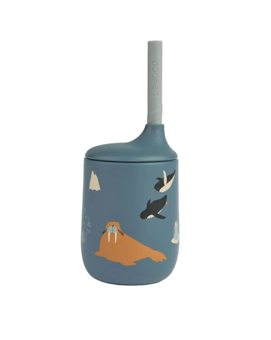 Trinkbecher Ellis mit Strohhalm