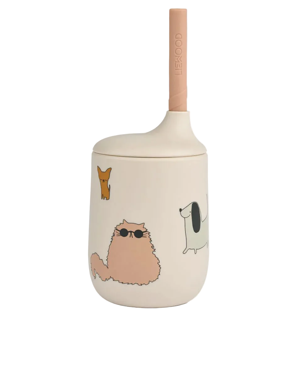 Trinkbecher Ellis mit Strohhalm