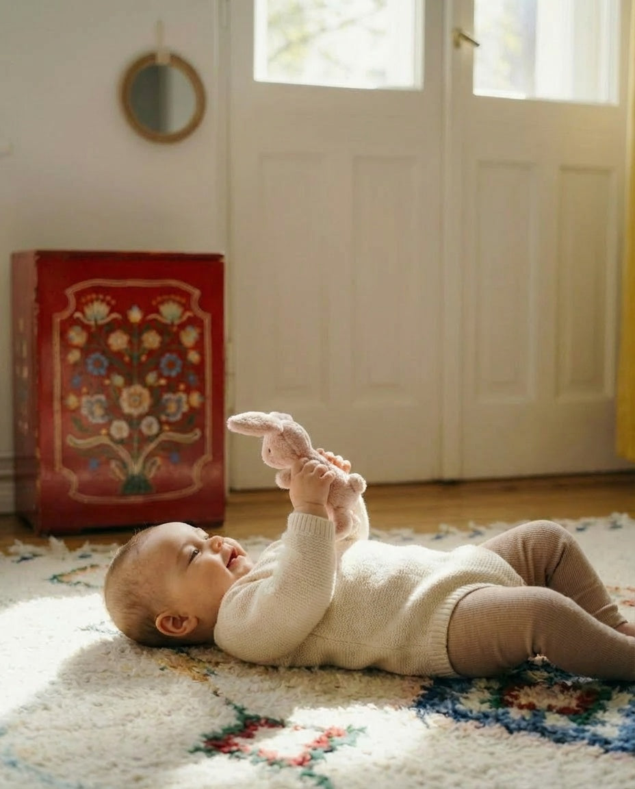 babyrassel hase für kinder baby 4 monate ostergeschenk