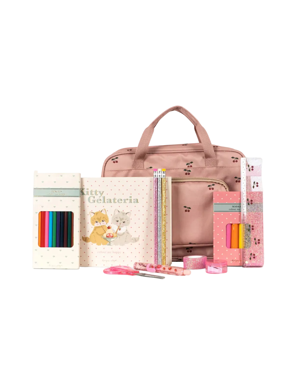 reisetasche malset kunstset bastelset kinder cotton ballon konges slojd urlaub beschäftigung organizer ordnung - Holidays Essentials Bag Reisetasche für Kinder - Cotton Ballon | Family Concept Store - cherry - 