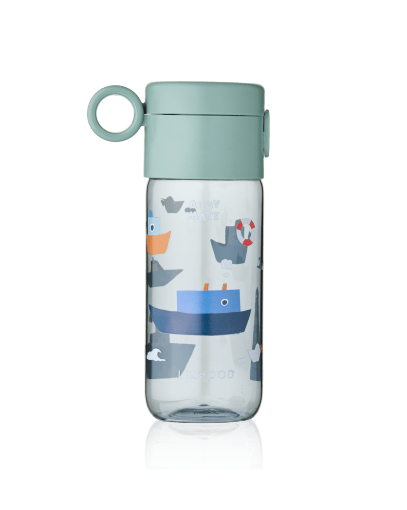 trinkflasche tritan silikon verschluss liewood cotton ballon trinken essen schule kindergarten outdoor krippe unterwegs geschenk - Trinkflasche Clemence 350ml - Cotton Ballon | Family Concept Store - sailing / navy - 